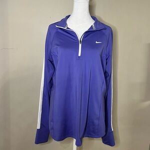 Purple Nike Dry Fit Running Pull Over 1/2 Zip Up in Size Large